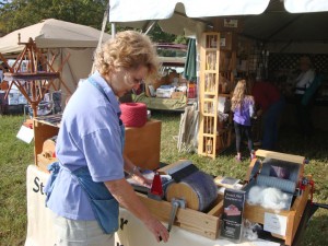 Joanne at Fall Fiber Fair, Strauch Fiber