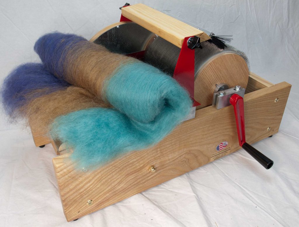 Finished Batt on a Strauch Petite Drum Carder.