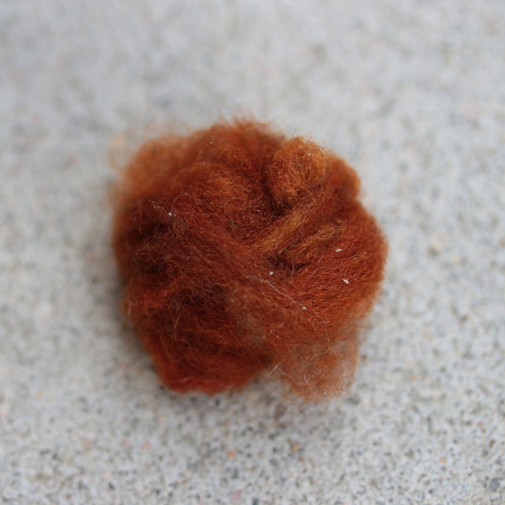 Rounded ball of fiber