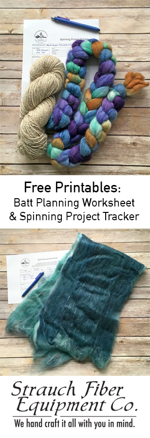 Free printables for fiber prep and handspinning from Strauch Fiber Equiopment Company.