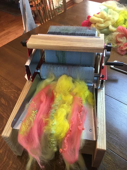 strauch drum carder with fibers