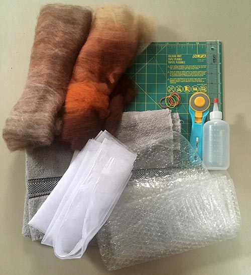 Wet felting supplies - How to Wet Felt Coasters from Carded Batts