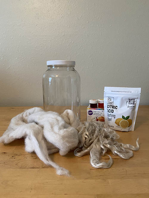 Supplies for solar dyeing yarn and fiber