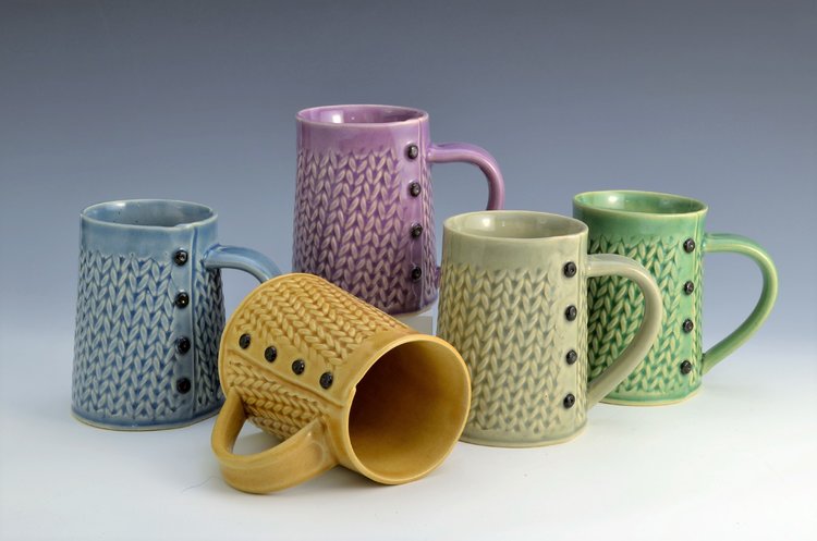 Knitted Mugs by Charan Sachar